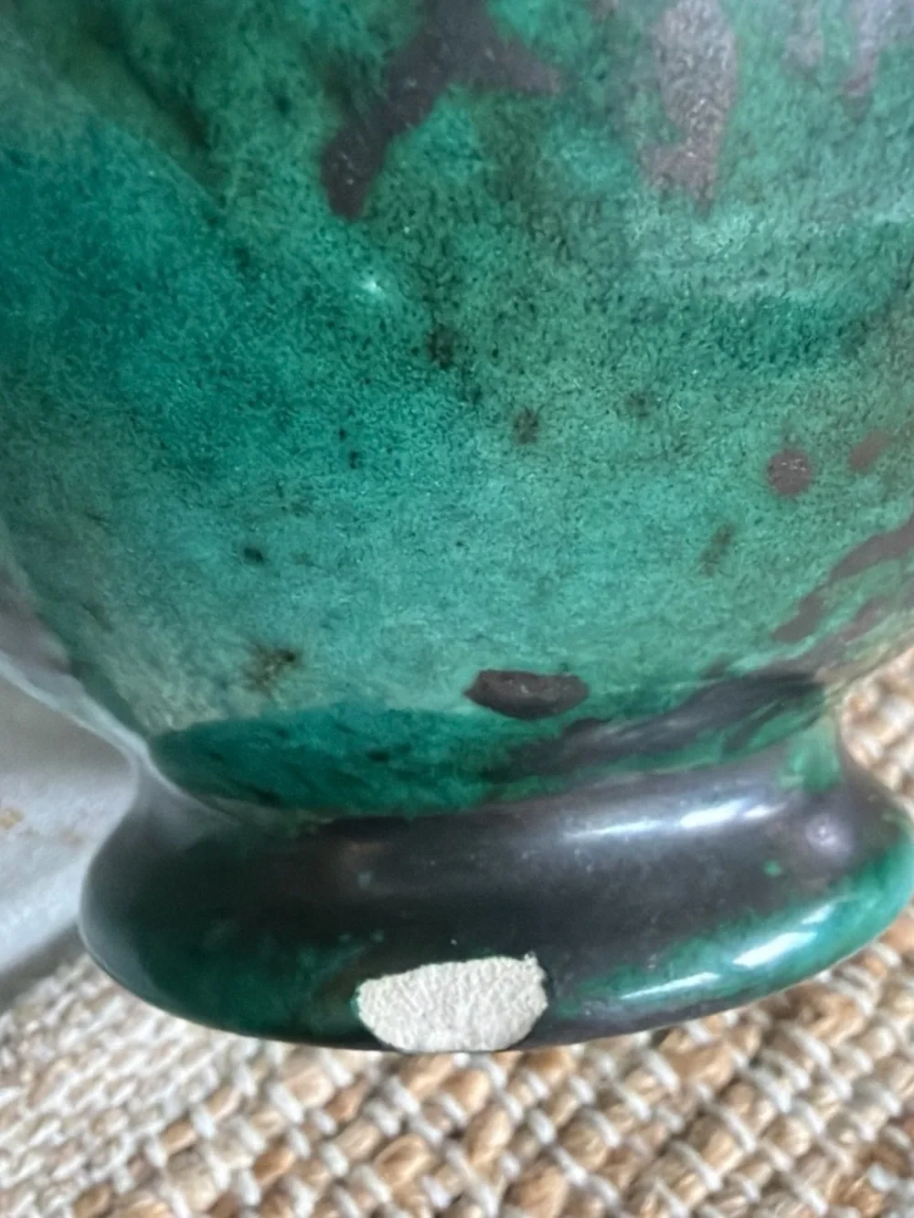 Green Glazed Ceramic Accent Vase - Brand Unknown